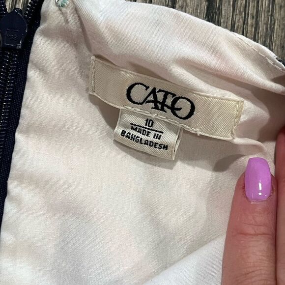 Cato Tropical Floral Cream Orange Sheath Dress Size 10 - Picture 4 of 8